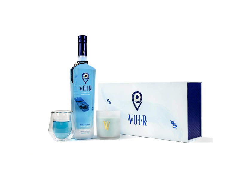 Luxe - 700ml Voir Vodka, 1 Candle 1 Glass