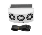 Solar Powered Car Cooler Large Wide Angle 3 Fans Deodorant Energy Saving Car Exhaust Ventilation Fan White