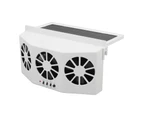 Solar Powered Car Cooler Large Wide Angle 3 Fans Deodorant Energy Saving Car Exhaust Ventilation Fan White