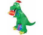 T Rex with Presents Christmas Lawn Inflatable 1.8m