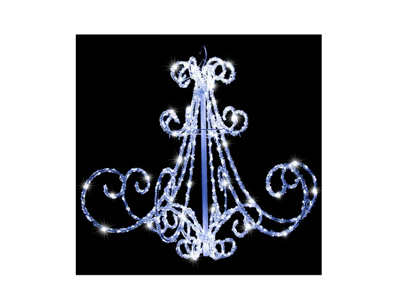 White Acrylic Chandelier Flashing LED Christmas Light 75cm