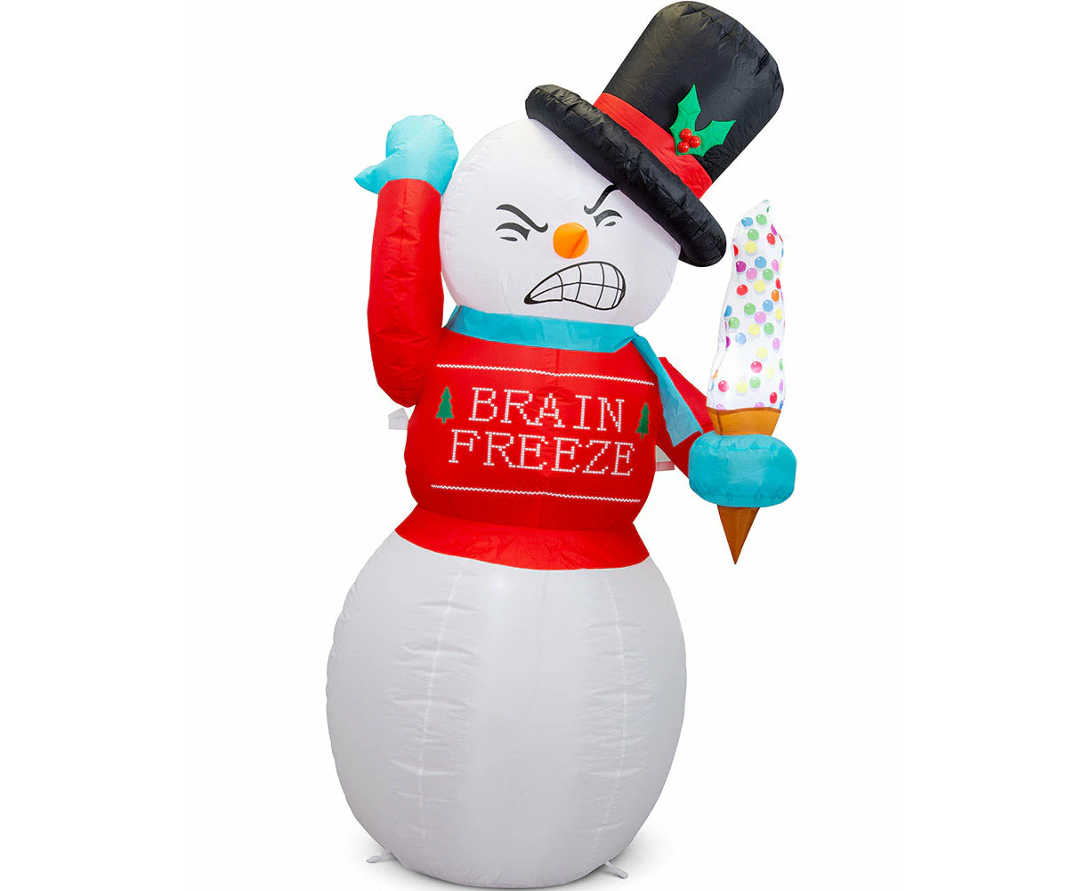 Brain Freeze Snowman Christmas Lawn Inflatable 1.8m