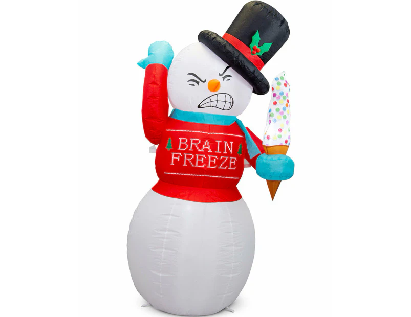 Brain Freeze Snowman Christmas Lawn Inflatable 1.8m