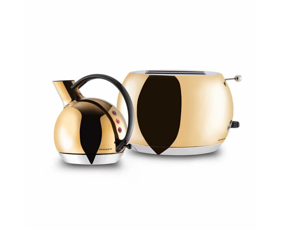 Bugatti Italy Romeo Toaster and Giulietta Kettle Set - Gold