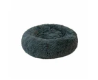 Grey Dog Cat Pet Calming Bed Warm Soft Plush Round Nest Comfy Sleeping Kennel Cave