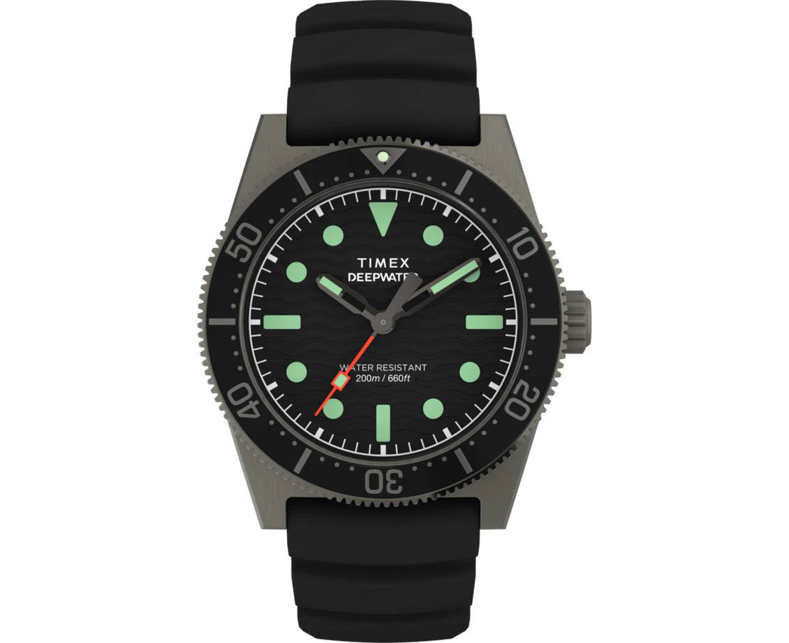 Timex Deepwater Reef 200M 41mm Black Rubber Strap Watch TW2W74700