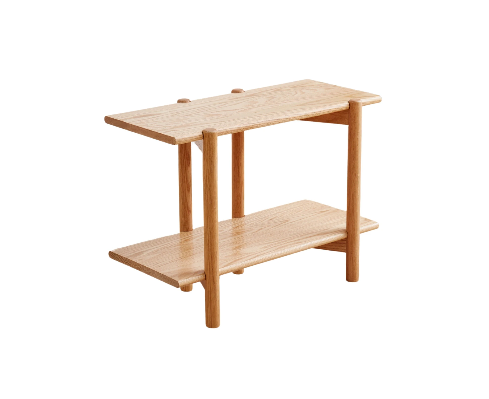 MIUZ Solid Oak Side Table Natural Decorative Stand for Modern Living Room and Bedroom