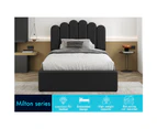 ALFORDSON Bed Frame King Single Gas Lift Storage Base Wooden Black MILTON