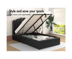 ALFORDSON Bed Frame King Single Gas Lift Storage Base Wooden Black MILTON