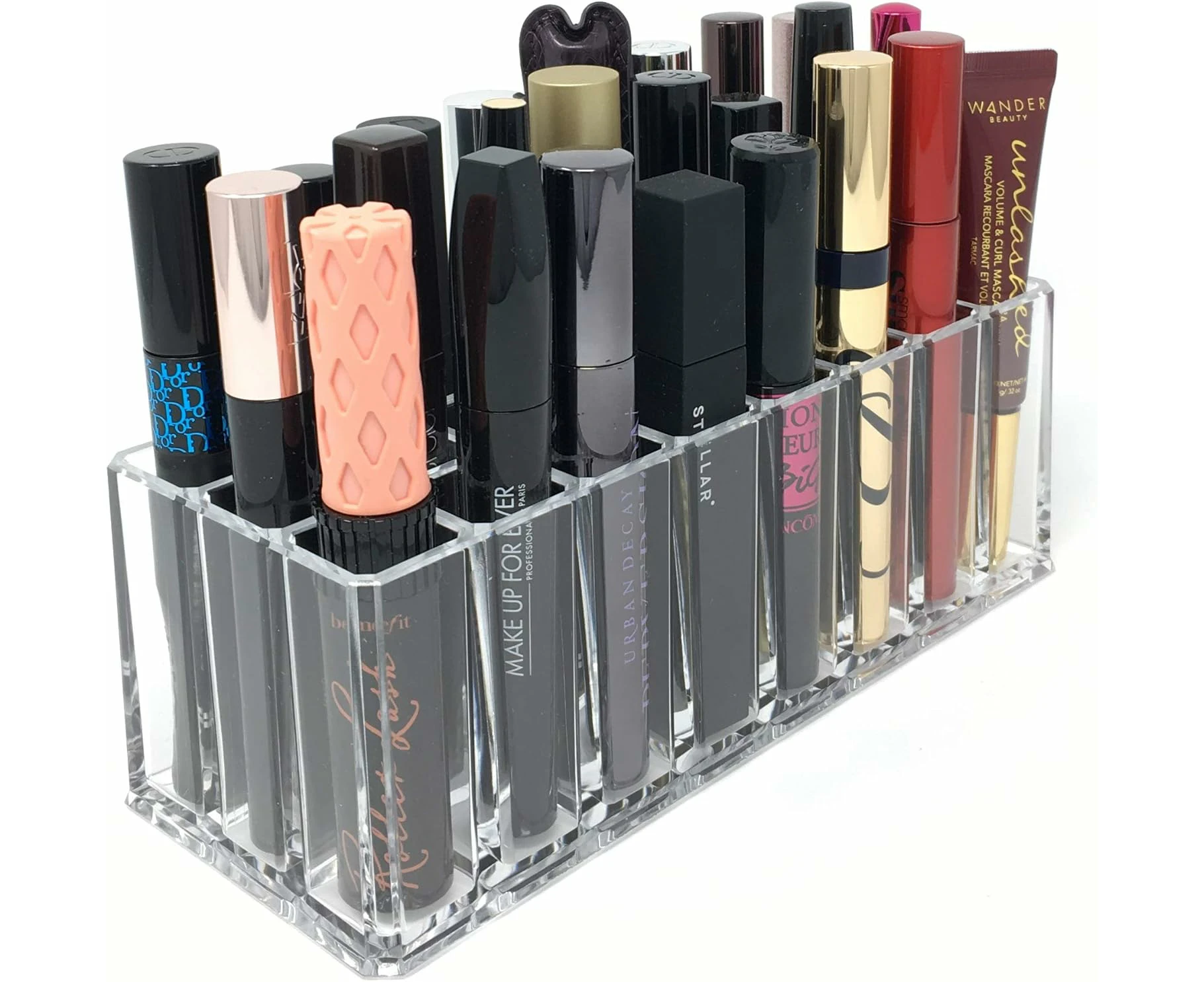 byAlegory Acrylic Mascara Makeup Organiser 24 Space Storage For All Cosmetuc Beauty Mascara Brands