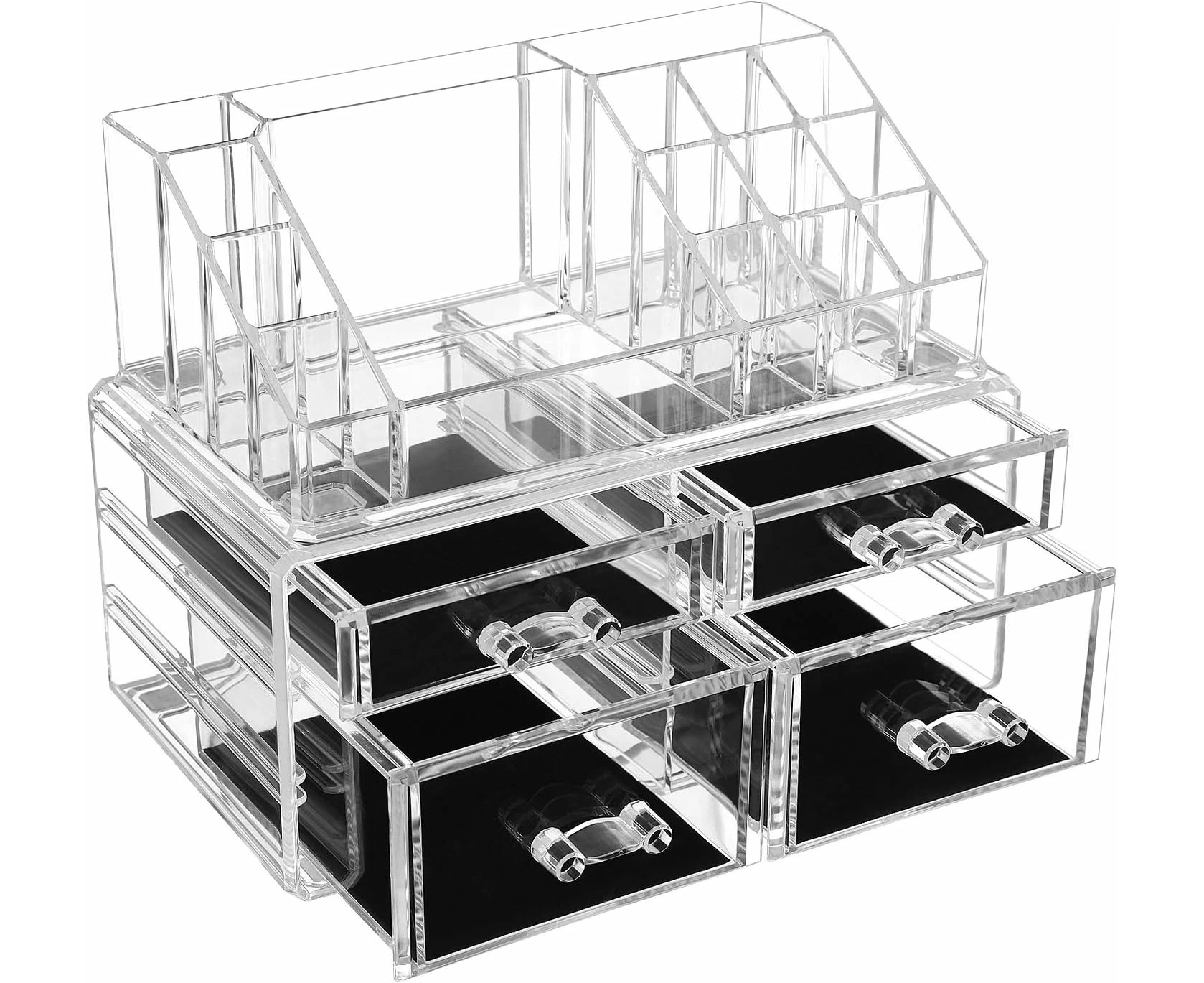 Acrylic Cosmetic Storage Makeup Organiser with 4 Drawers Storage in Bathroom Bedroom Lipstick Jewellery Nail Polish Sewing Thread JKA005TP