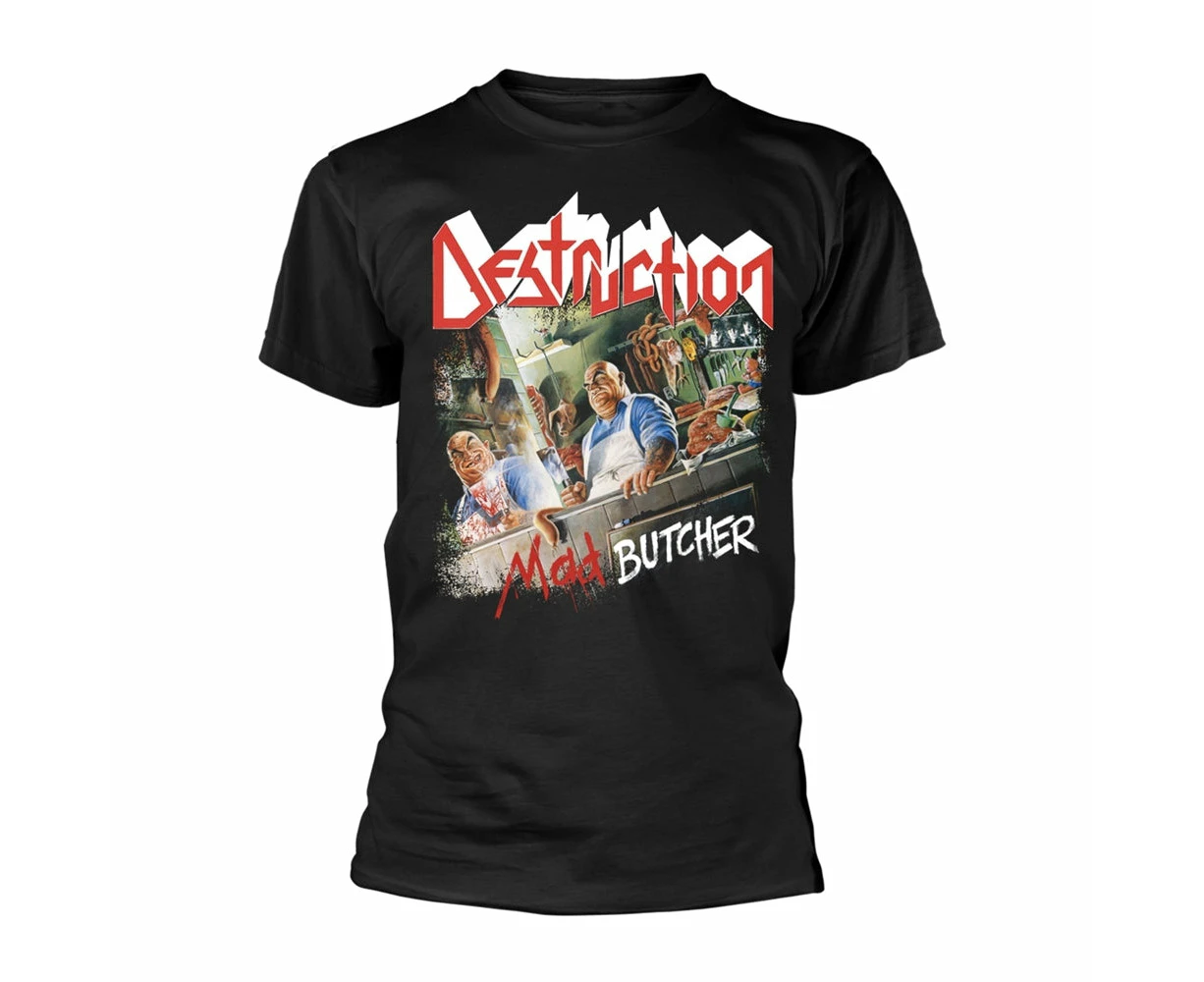 Destruction T Shirt Mad Butcher Band Logo  Official Mens - Black