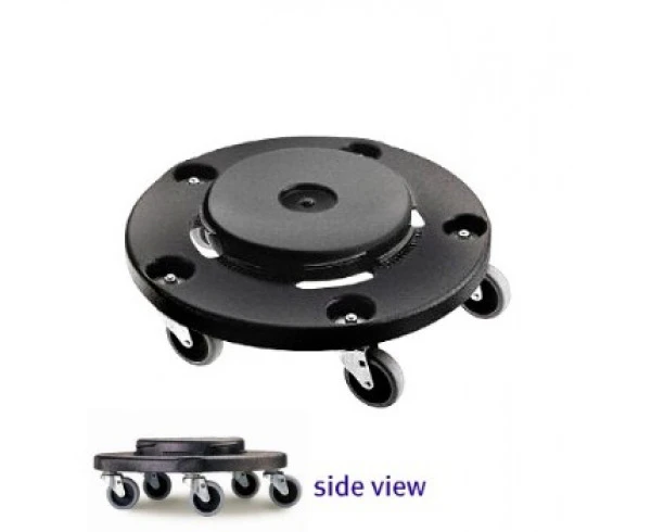 Rubbermaid Brute 2640 Round Dolly For 2620 2632 2643 2655 Containers - Black 464Mm W