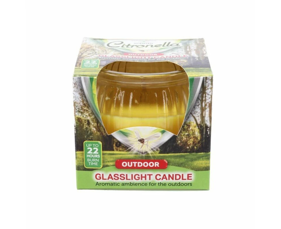 3pcs Citronella Candle In Glass Holder Round Shape 200g Yellow Wax 6.5x6.5cm