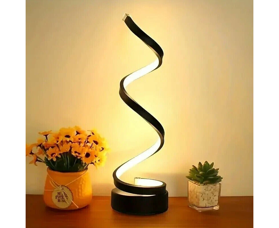 Spiral Table Lamp For Bedroom Office Nightstand Bookshelf Living Room Home Decor