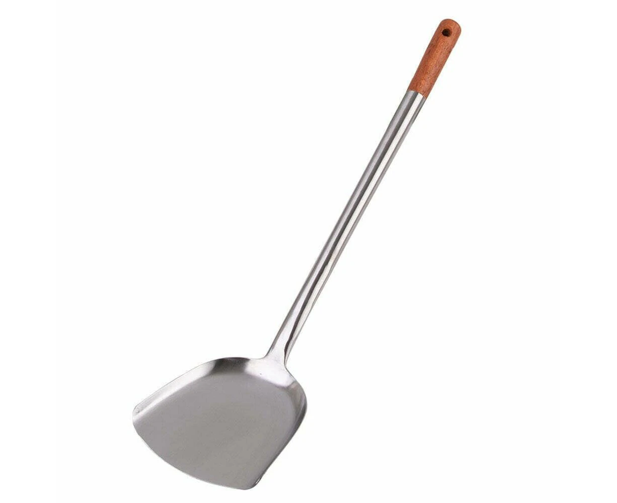 Stainless Steel Wok Spatula D.Line Lightweight Quality Wooden Tip