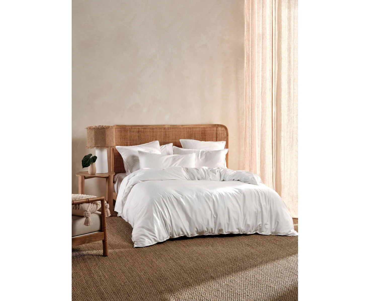 Linen House Nara White Bamboo Quilt Cover Set