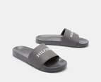 Tommy Hilfiger Men's Embossed Pool Slides - Dark Ash