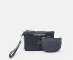 Tommy Hilfiger Tallie Wristlet w/ Zip Pouch - Navy Metallic