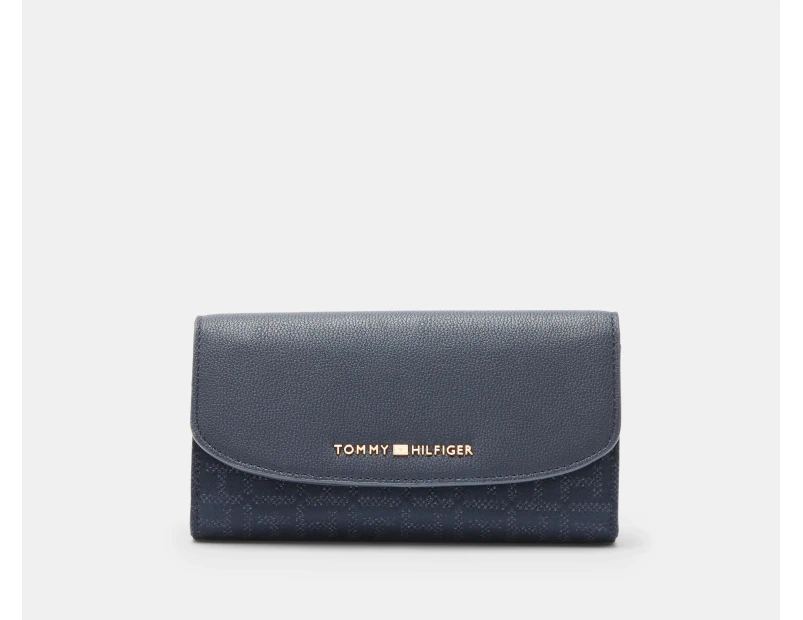 Tommy Hilfiger Tallie Flap Continental Wallet - Navy Metallic