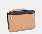 Tommy Hilfiger Sydney II Zip Card Case - Basket Brown/Tommy Navy