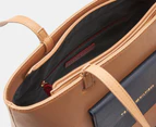 Tommy Hilfiger Sydney II North South Tote Bag - Basket Brown/Tommy Navy