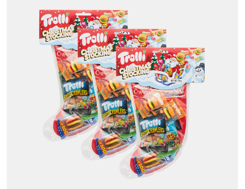 3 x Trolli Christmas Stocking 76g