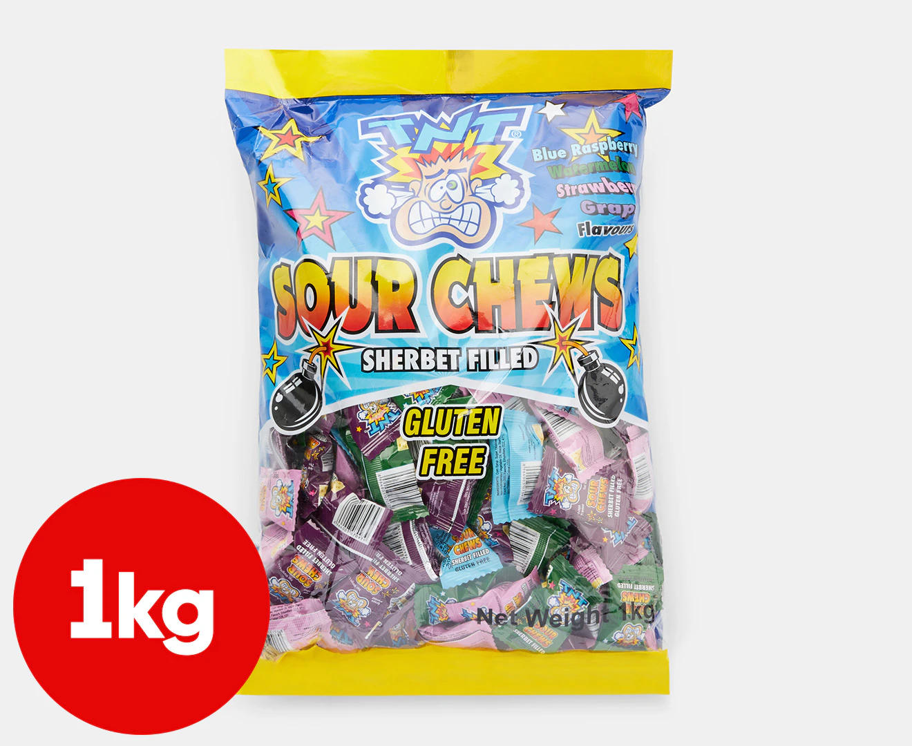 TNT Sherbet Filled Sour Chews 1kg