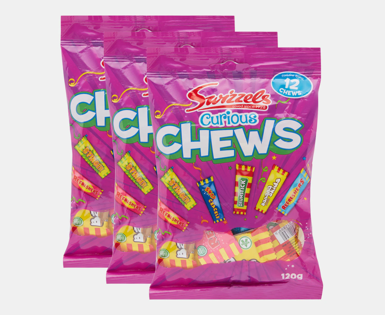 3 x Swizzles Curious Chews 120g