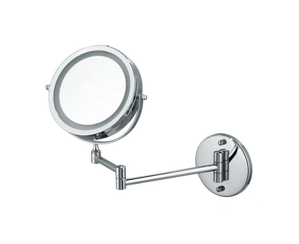 Wall Mount Makeup Mirror, 10x Magnifying Two Side Led Lighted Vanity Mirror For Bathroom, 360 Rotatable, Usb Rechargeable And 8 Inch Extendable Arm