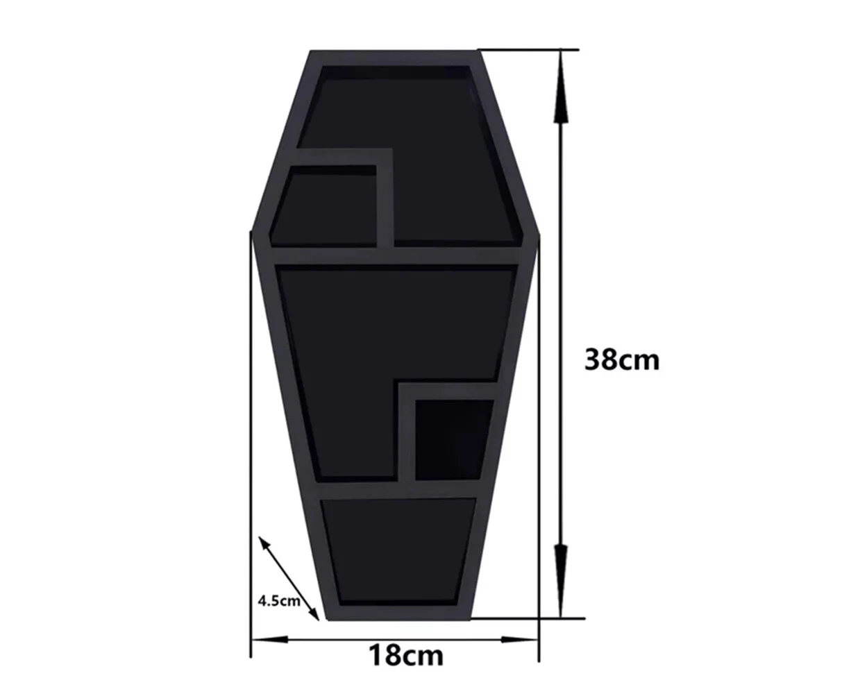 Gothic Style Coffin Model Shelf for Haunted House Storage Shelf Halloween Props