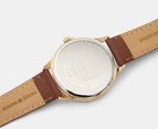 Tommy Hilfiger Women's 38mm Table Leather Watch - White/Brown/Gold