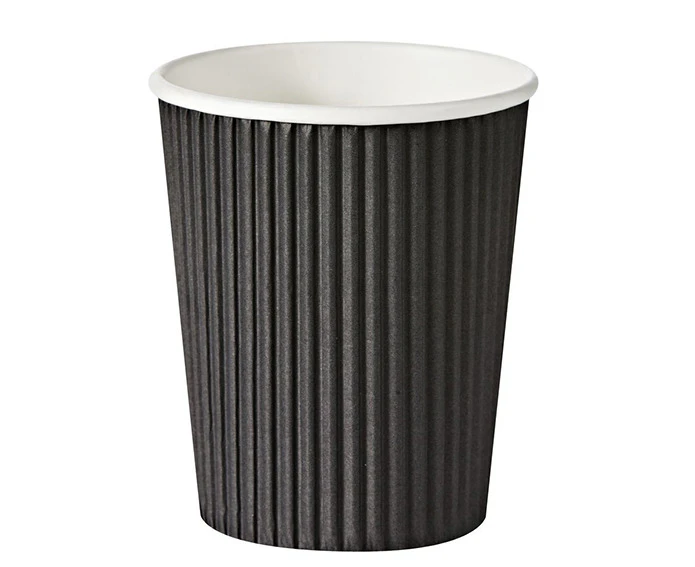 Livingstone Corrugated Paper Cup Biodegradable Double Wall 355ml or 12oz Black