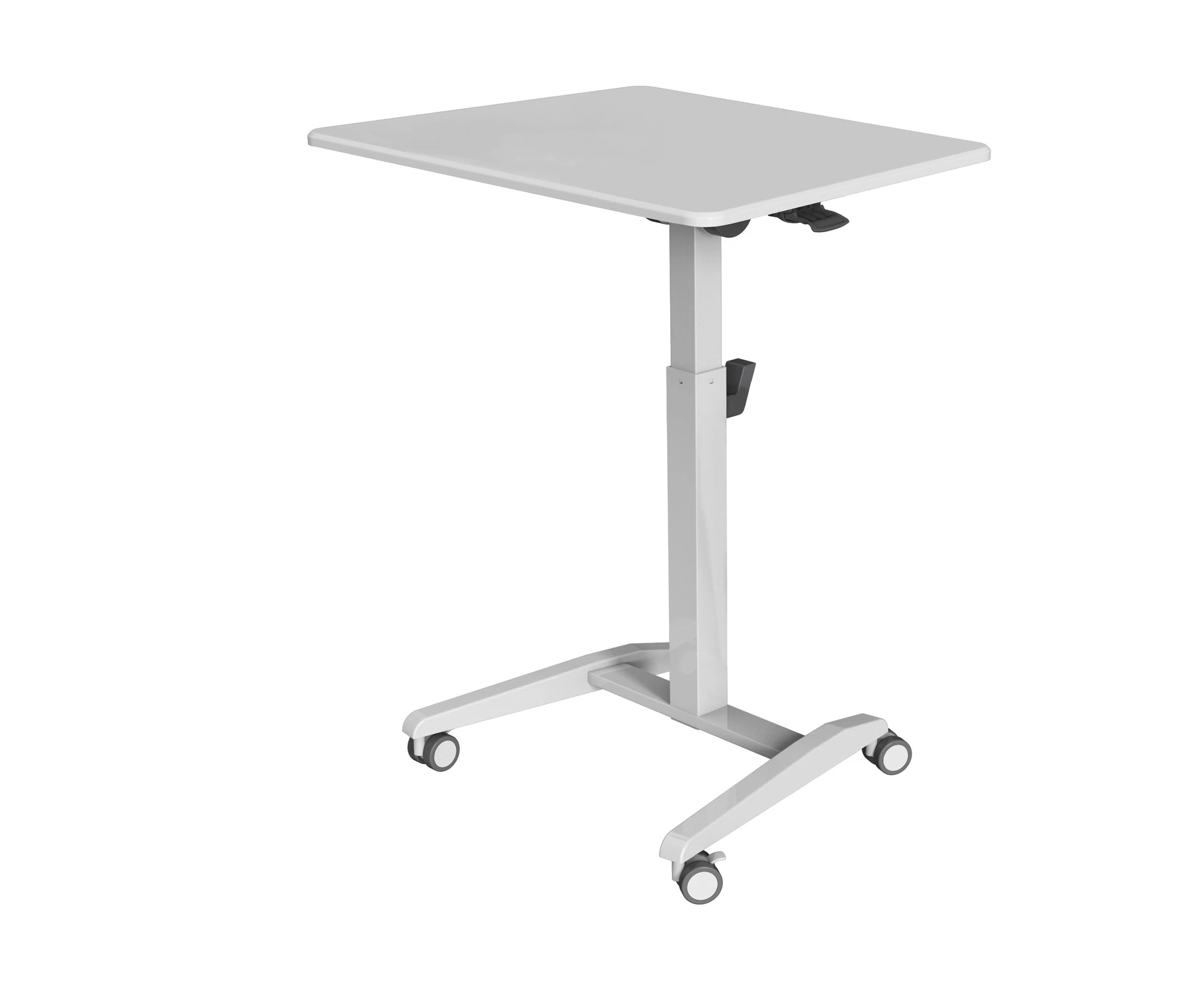 Altus Mobile Laptop Desk Pneumatic Standing Height Adjustable Rolling - White | Desk