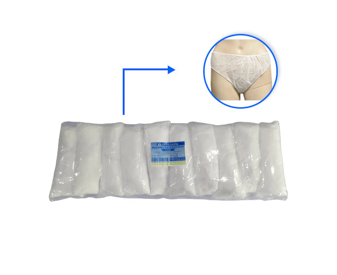 Disposable Full Patient Panty Briefs, Nonwoven, White, 1/Pack, 500/Carton