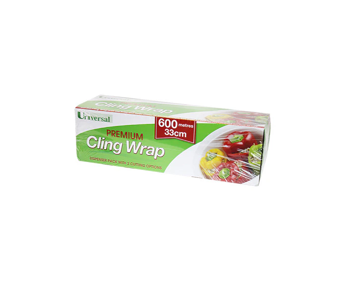 Universal Plastic Cling Wrap In Dispenser Pack 33cm x 600m 10 Microns 6 Carton