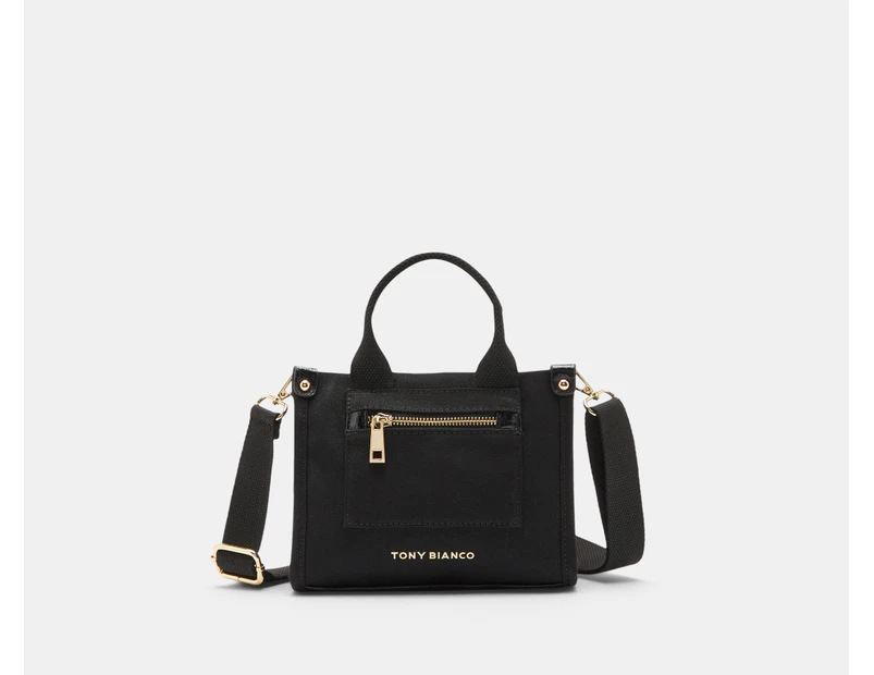 Tony Bianco Zeddie Canvas Mini Tote Bag - Black