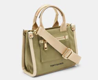 Tony Bianco Zeddie Canvas Mini Tote Bag - Khaki/Coconut