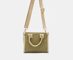 Tony Bianco Zeddie Canvas Mini Tote Bag - Khaki/Coconut