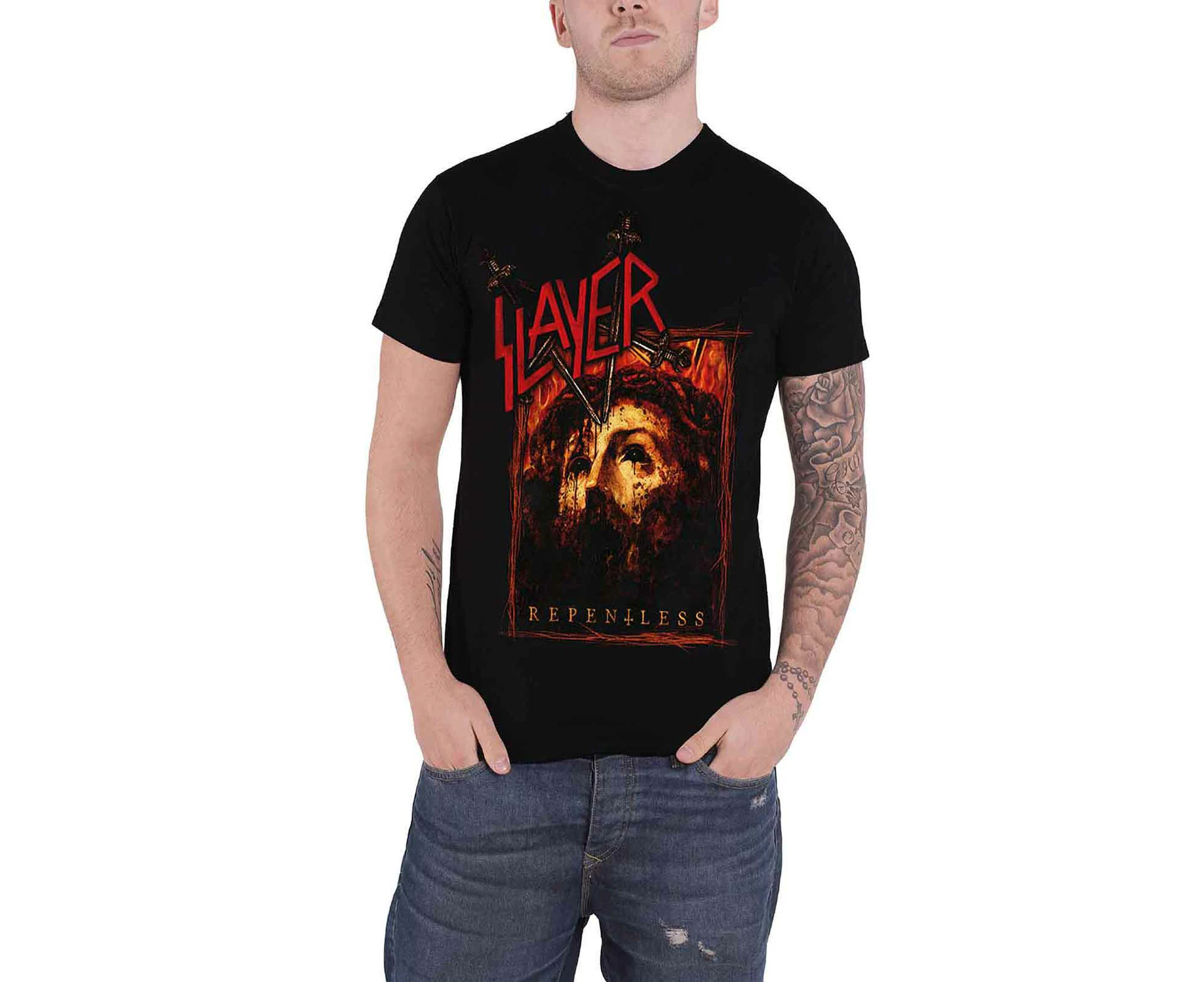 Slayer T Shirt Repentless Cover Band Logo  Mens  Official