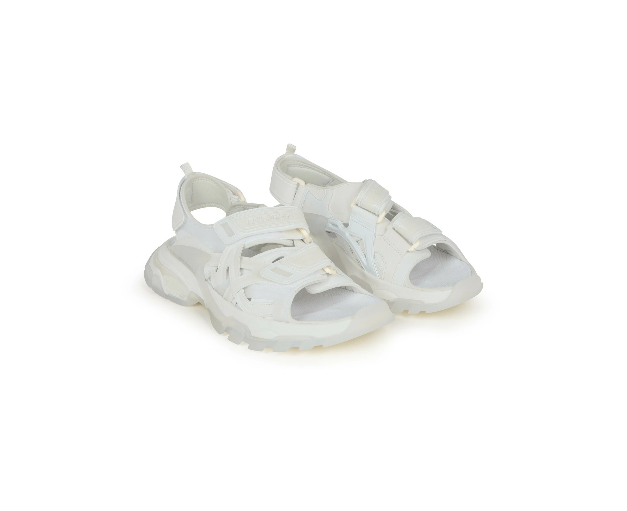 BALENCIAGA Womens White Translucent Logo Comfort Open Toe Sandals Shoes 36