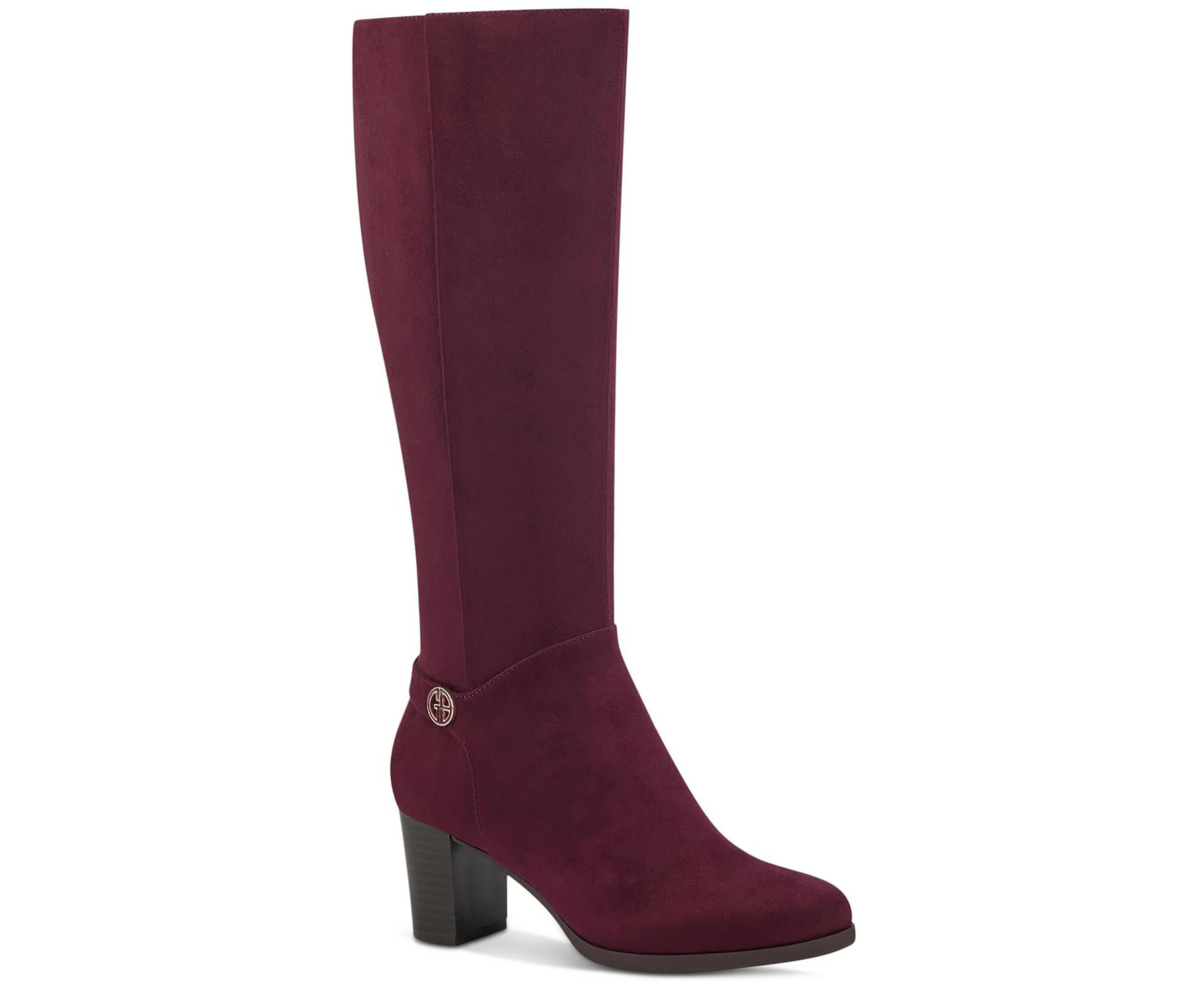 GIANI BERNINI Womens Burgundy Slip Resistant Goring Adonnys Round Toe Block Heel Zip-Up Heeled Boots 7 M