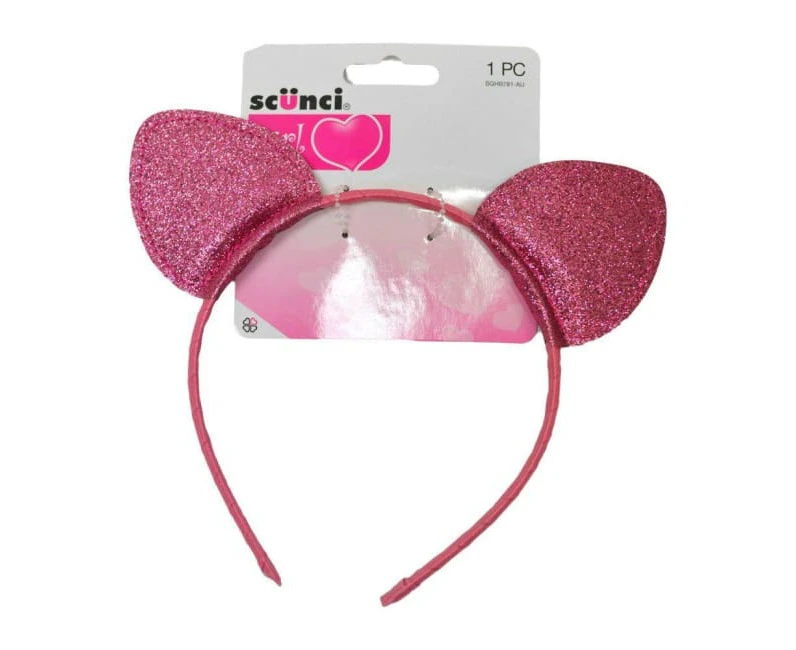 Scunci Cat Ears Glitter Headband - Pink