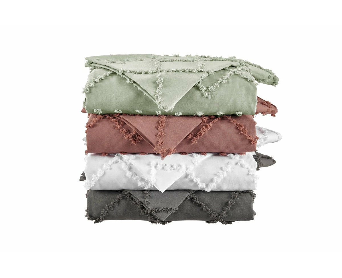 Ovela Tilly Tufted Quilt Cover Set  - Desert Sand