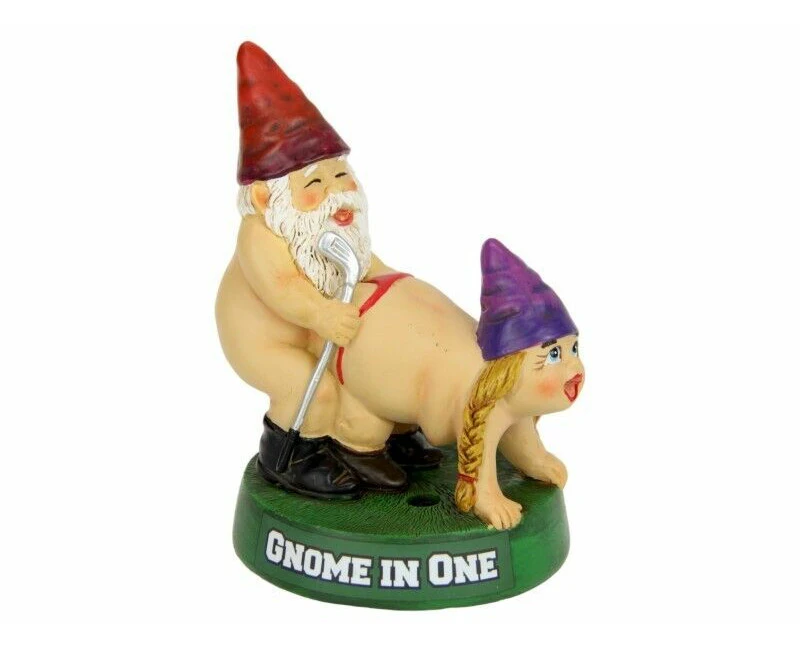 11cm Rude Couple Gnome in One Garden Ornament Statue Sculpture Figurine Gift