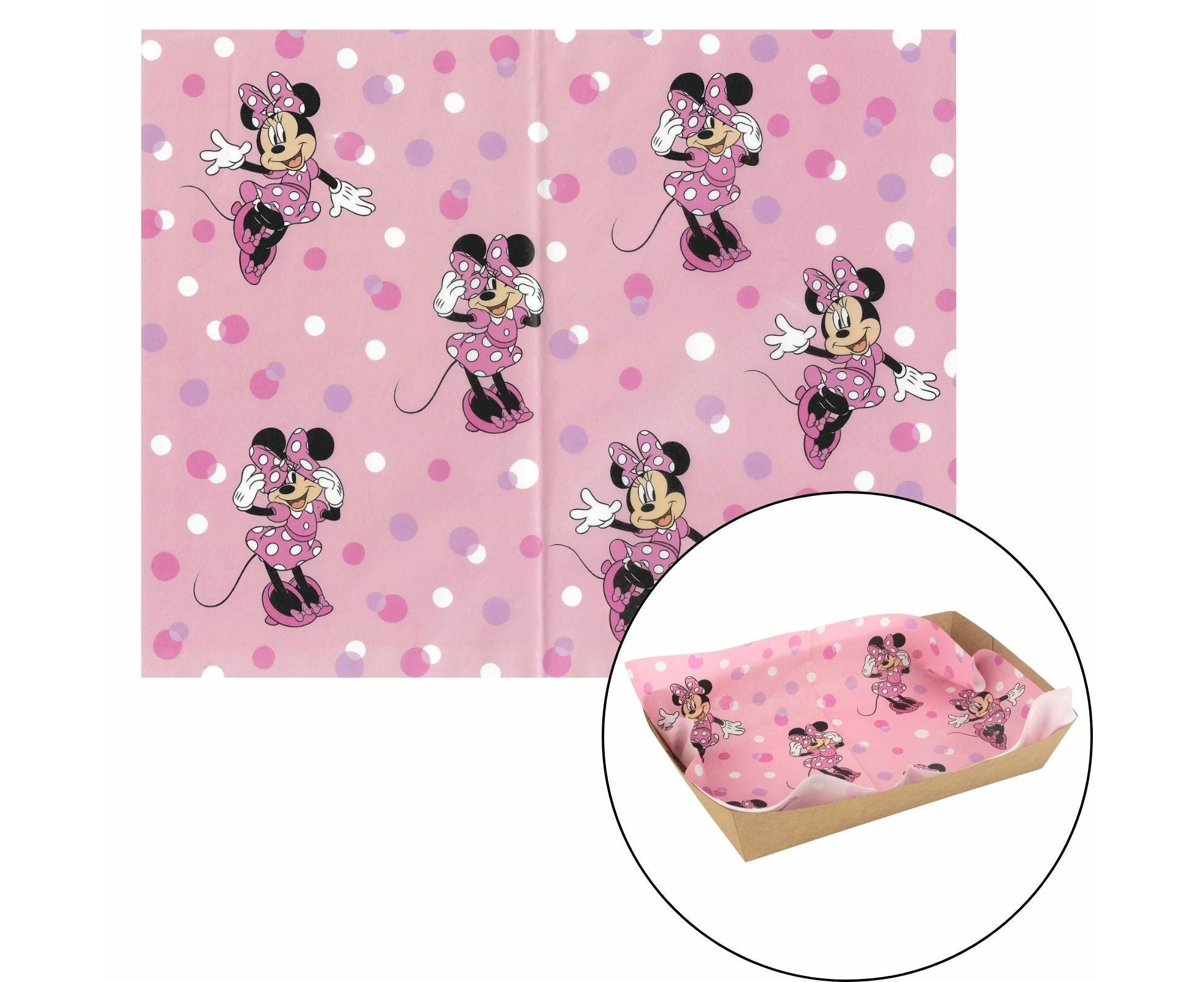 Minnie Mouse Grease Proof Paper Plate / Tray Liners (8 Sheets)