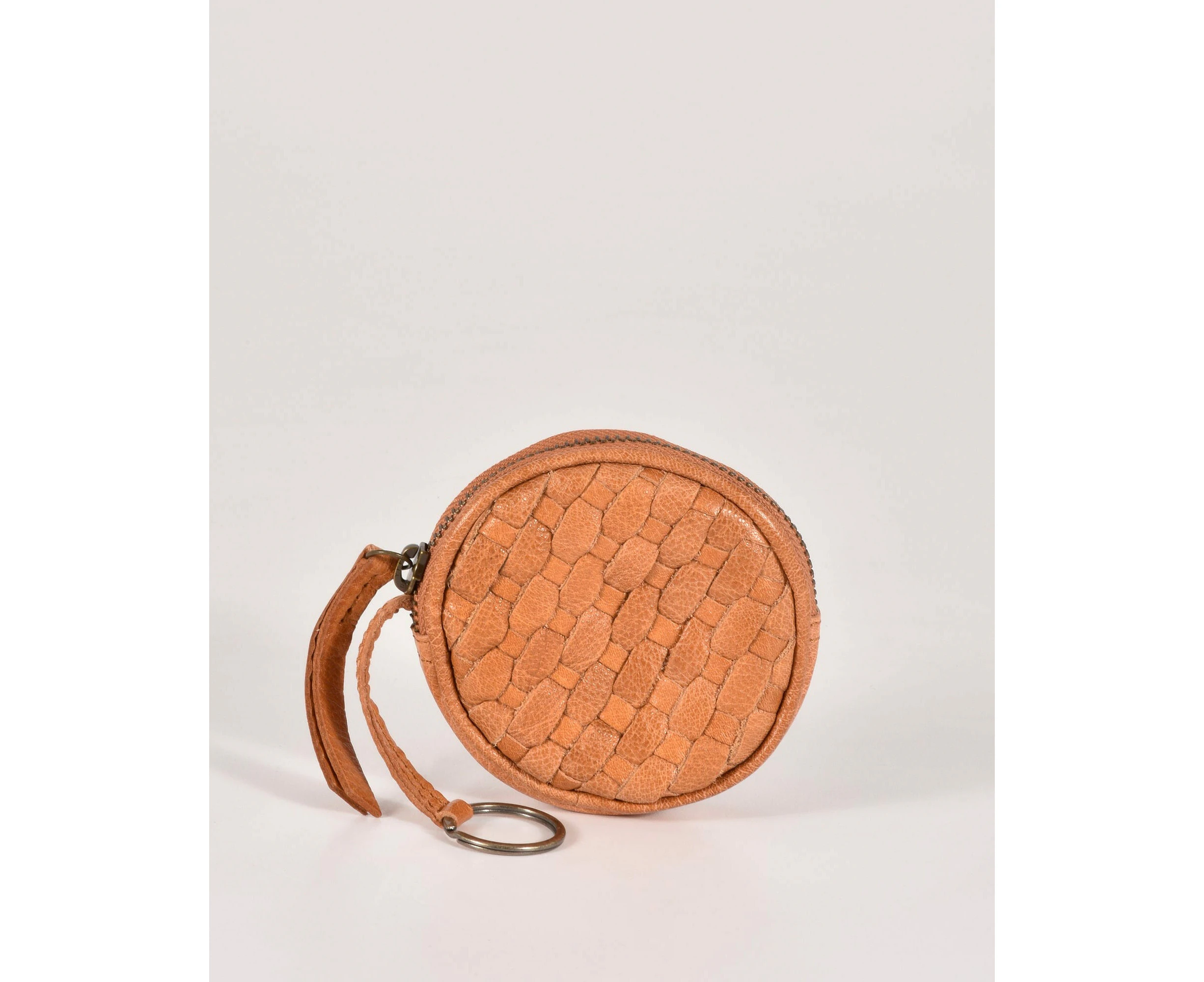 Cobb & Co Creswell Leather Woven Coin Purse - Tan