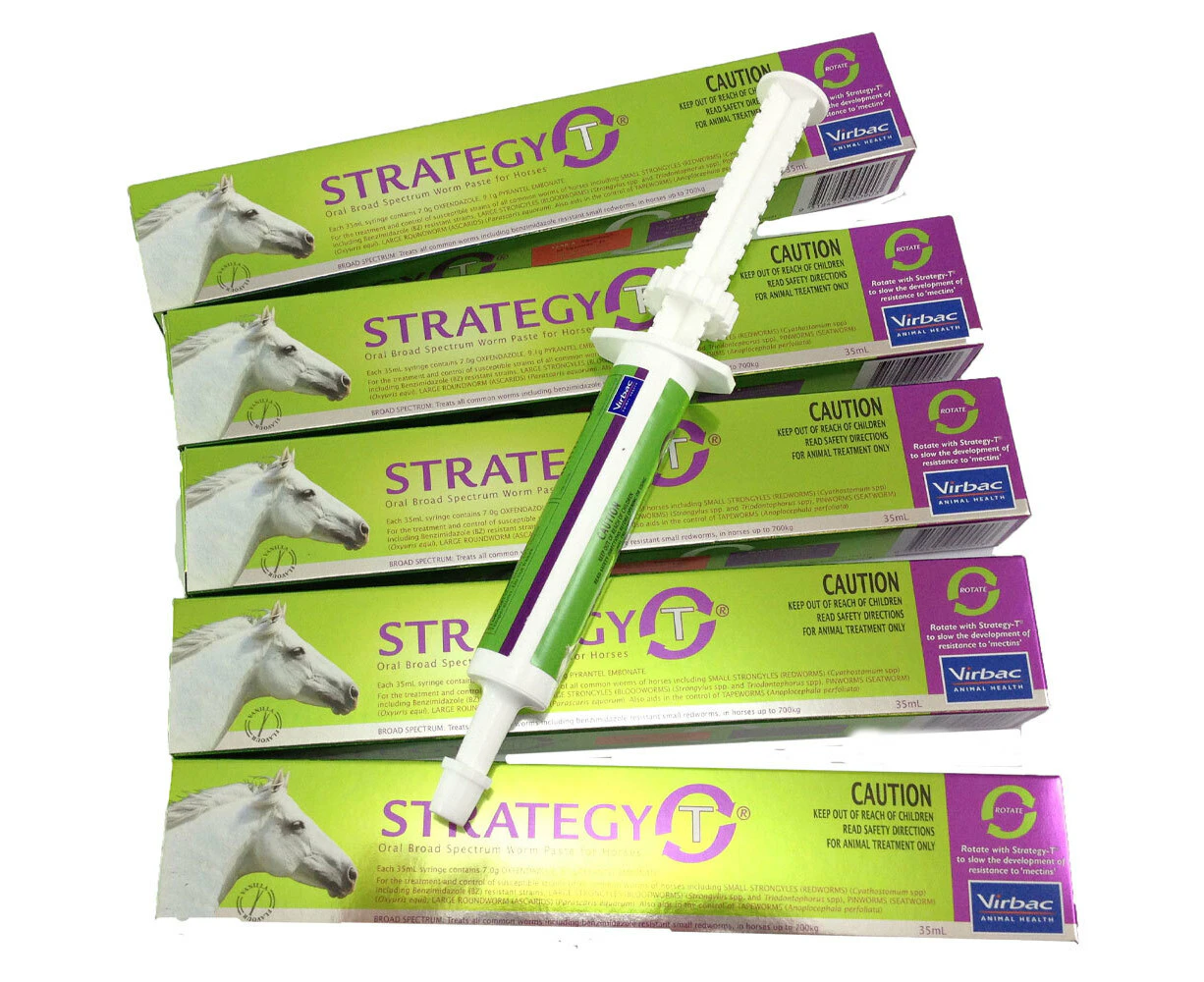 Horse Wormer Strategy T Rotational Vanilla Flavour Up To 700Kg In Weight X 5