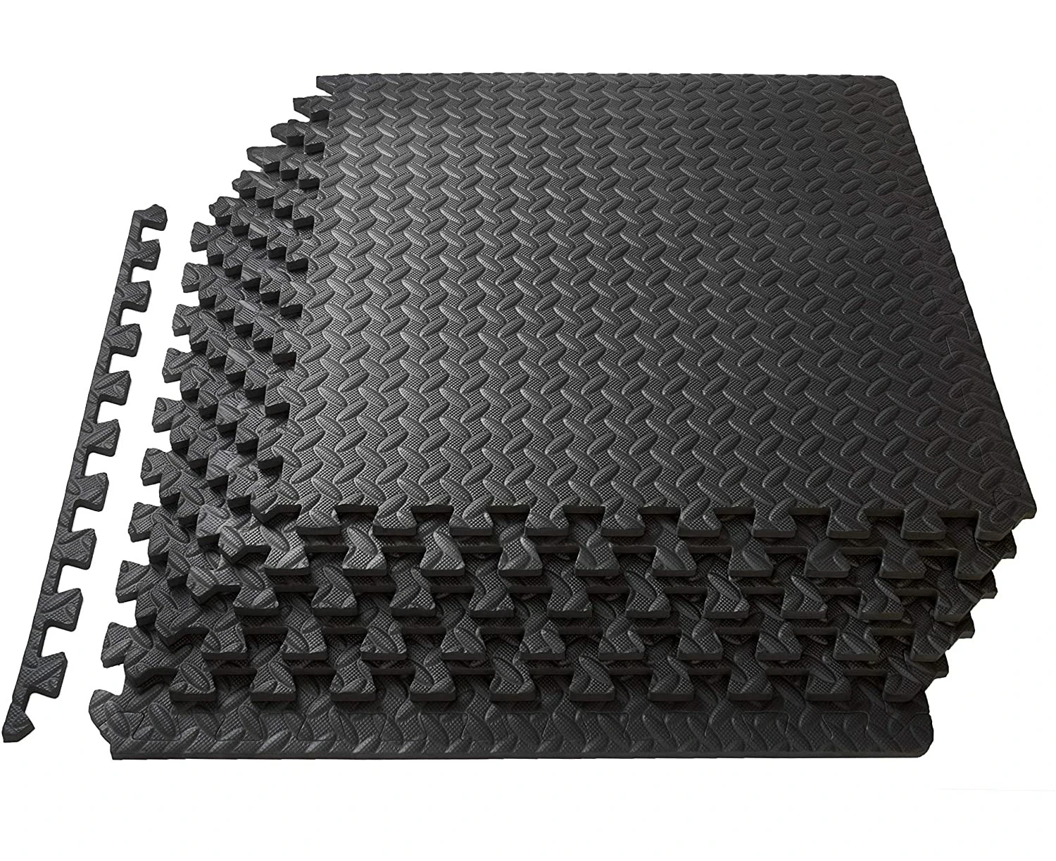 Eva Foam | Gym Flooring Puzzle Mats - Black - 24 Piece