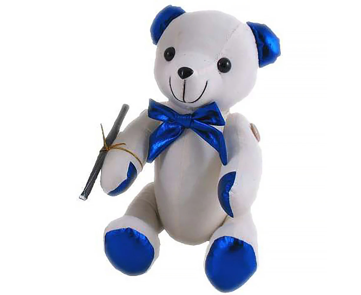 Elka Autograph Bear Large 38cm Blue Metallic Signature Bear 5606-BLM